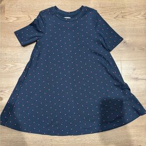 Gymboree Navy Blue with Pink Heart Kids Dress 5/6